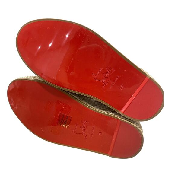 Christian Louboutin Ariella Zeppa 130 Leather Espadrille Wedge Sandal 8 - - Picture 6 of 8